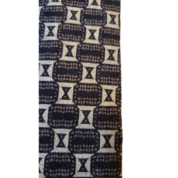 ASTRATTO Luxury Silk Geometric Black Brown Tan Neck Tie Made in USA Business - Picture 3 of 13